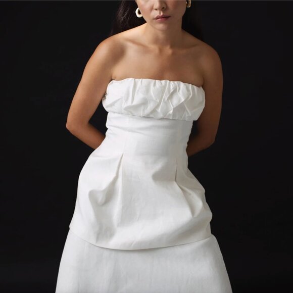 695. CAROLINA MACHADO Whiterose Top NEW With Tag Small $312 - Picture 2 of 6